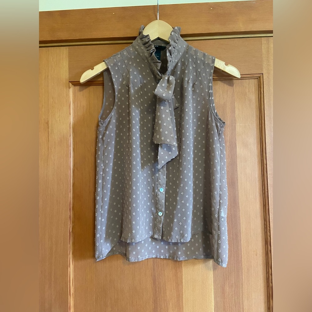 H&M Ruffle Neck Button-Up Tank